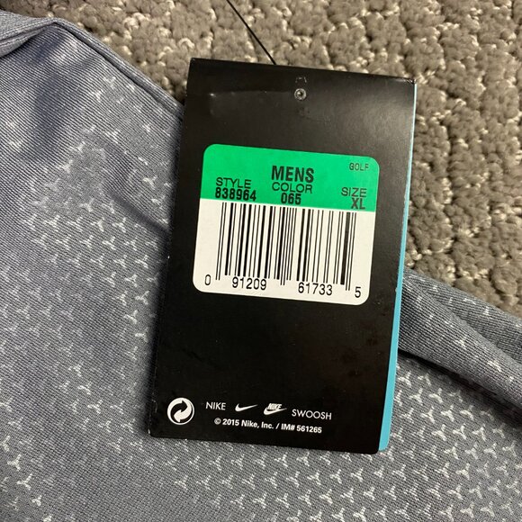 Nike Polo Golf Shirt Men's XL Gray Geometric Pattern Dri-Fit 838964 065 NEW NWT - Picture 7 of 14